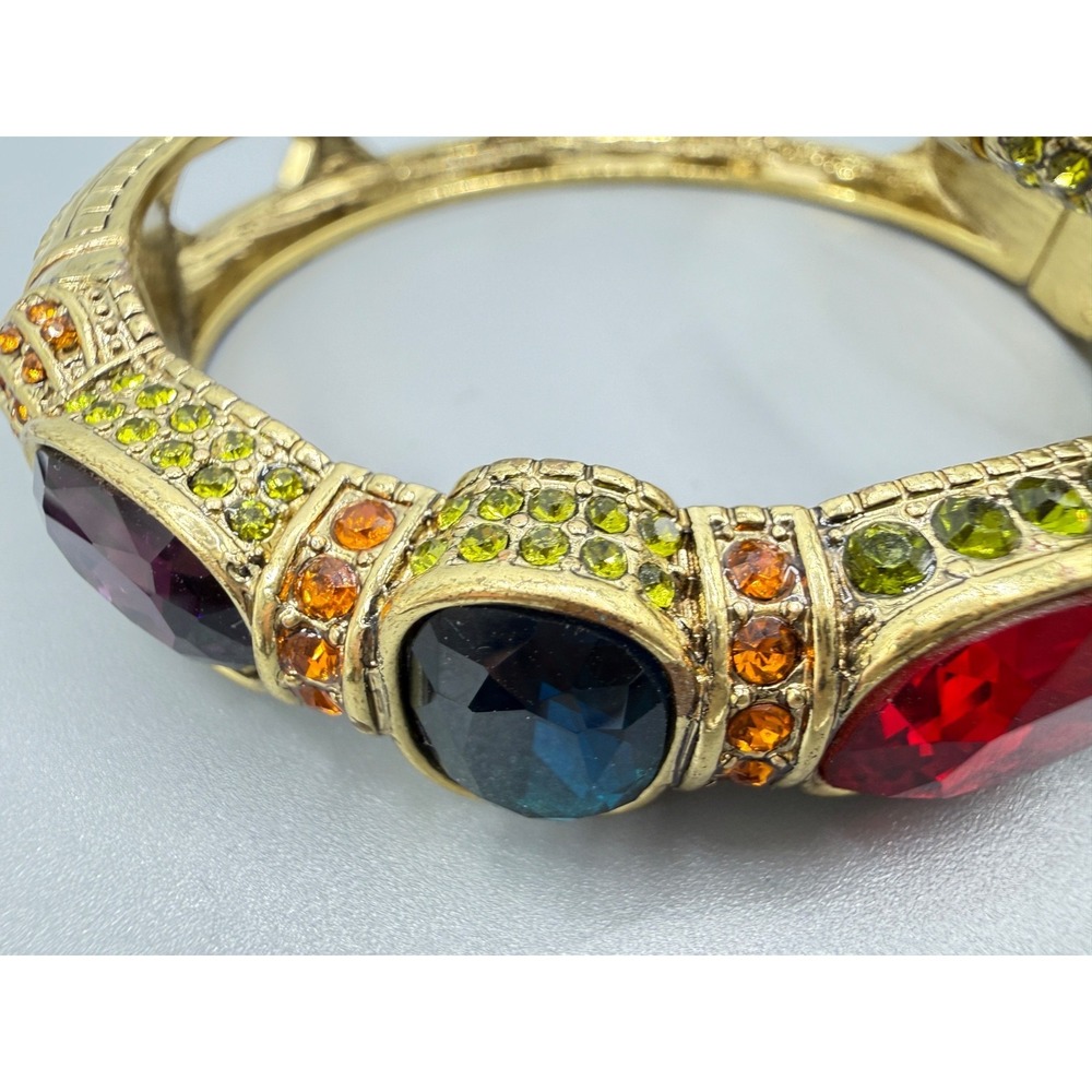 Heidi Daus Triple Play Crystal Bangle Bracelet 2 Pc Red (Siam Multi) STUNNING! - Picture 6 of 12